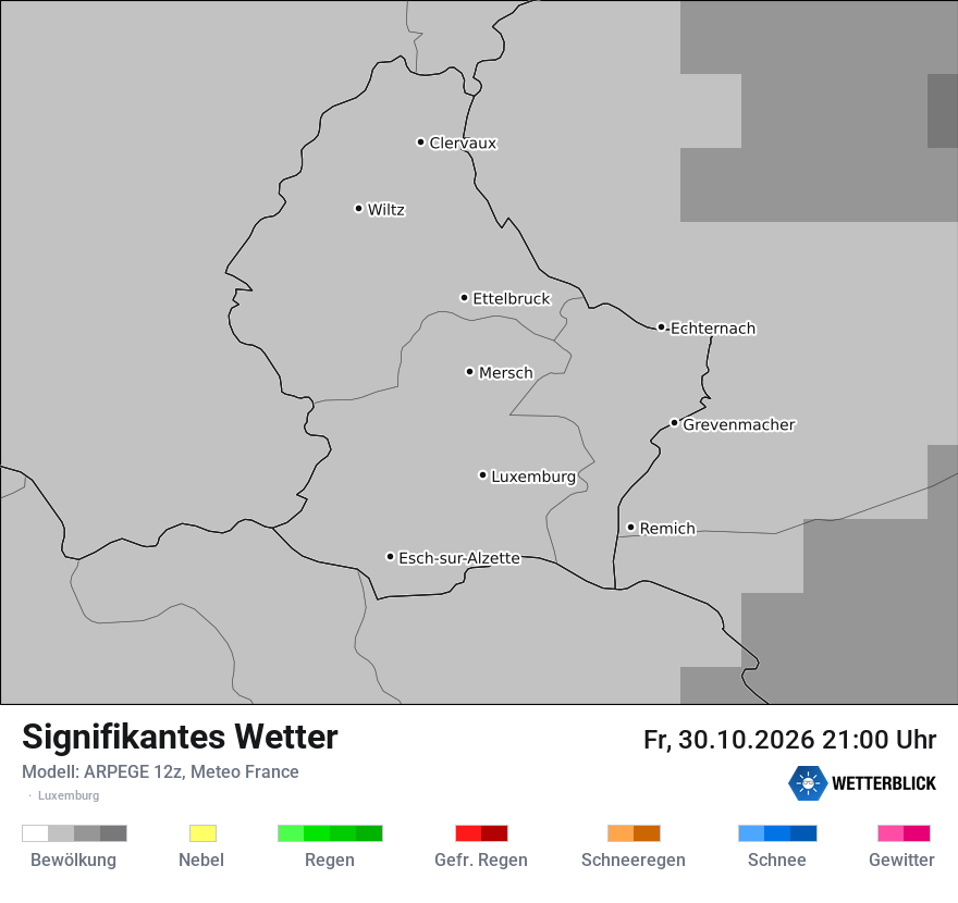 Modellkarte ARPEGE – ww – luxemburg