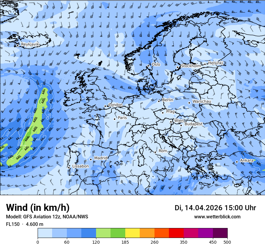Flugwetter wind fl150