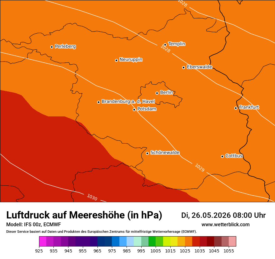 Modellkarte ECMWF – pmsl – bb