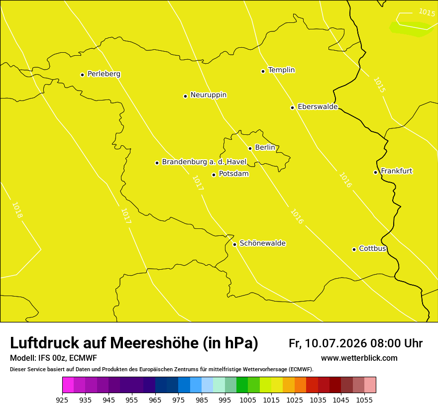 Modellkarte ECMWF – pmsl – bb