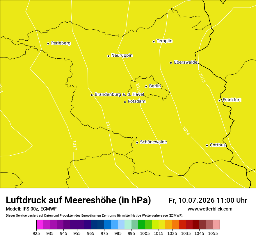 Modellkarte ECMWF – pmsl – bb