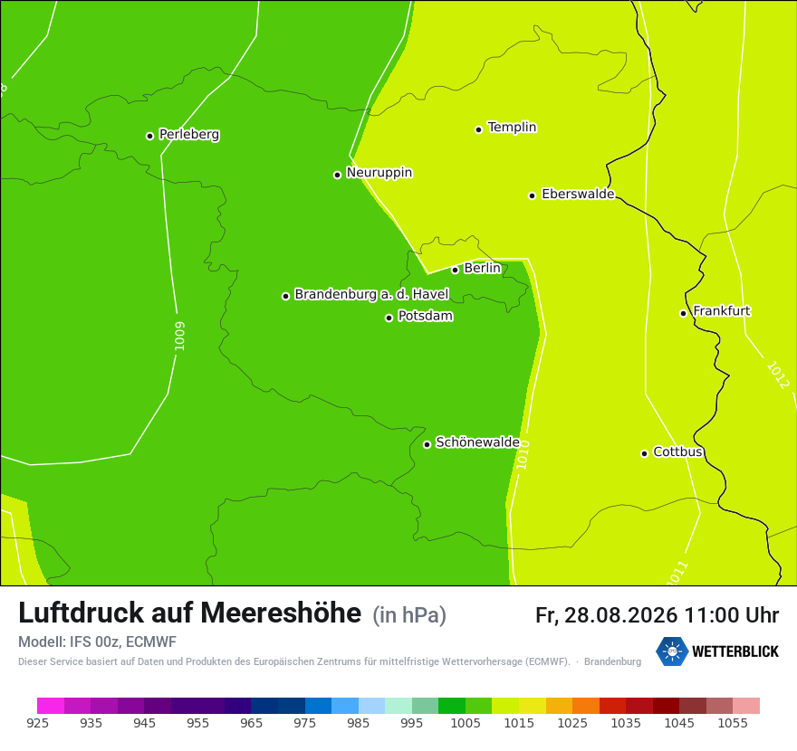Modellkarte ECMWF – pmsl – bb
