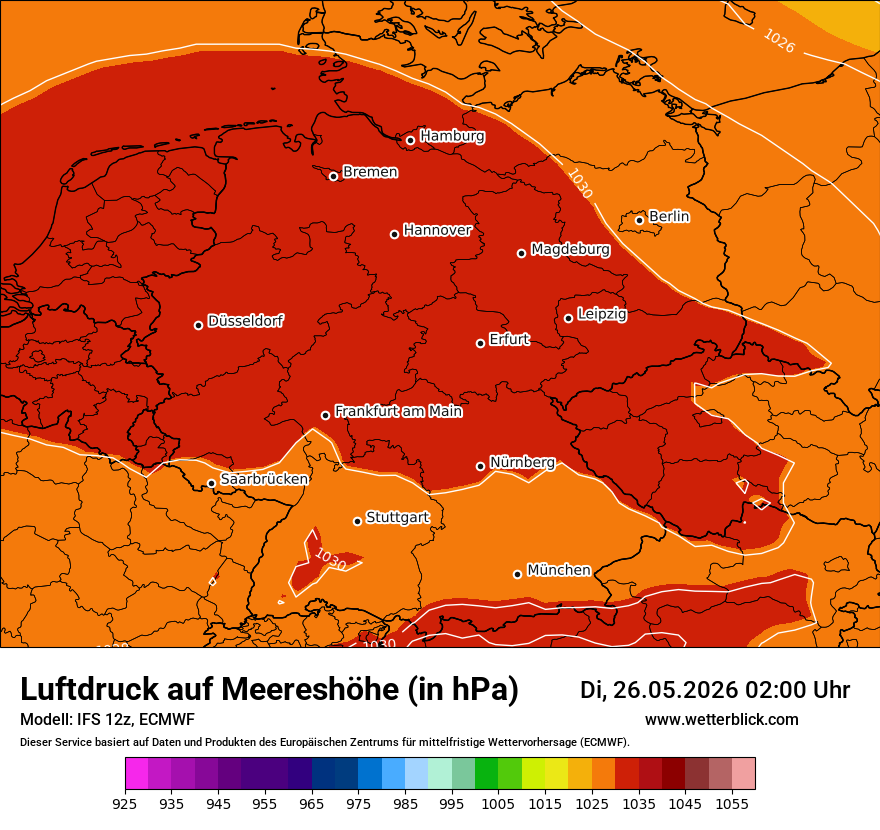 Modellkarte ECMWF – pmsl – deutschland