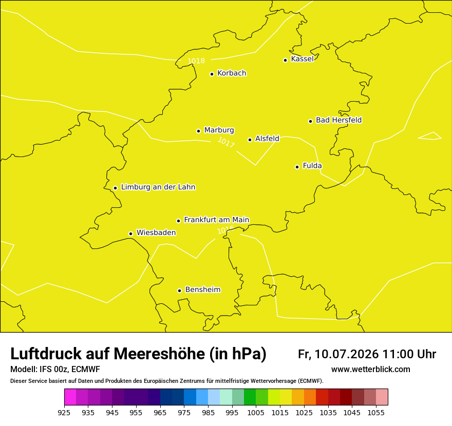 Modellkarte ECMWF – pmsl – he