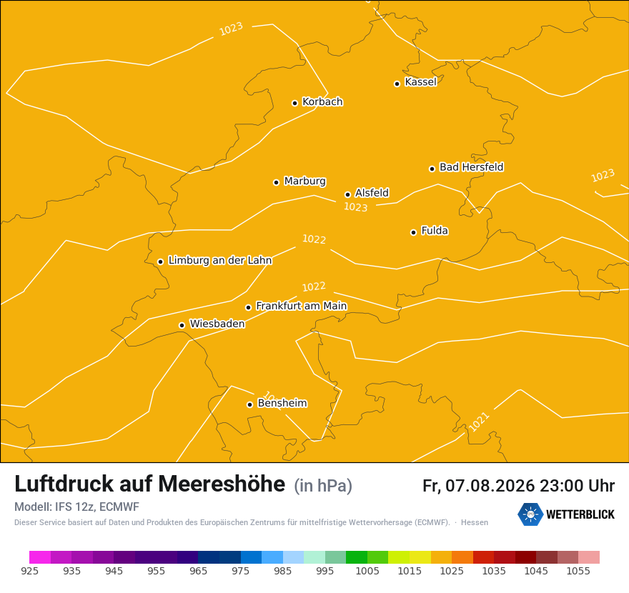 Modellkarte ECMWF – pmsl – he