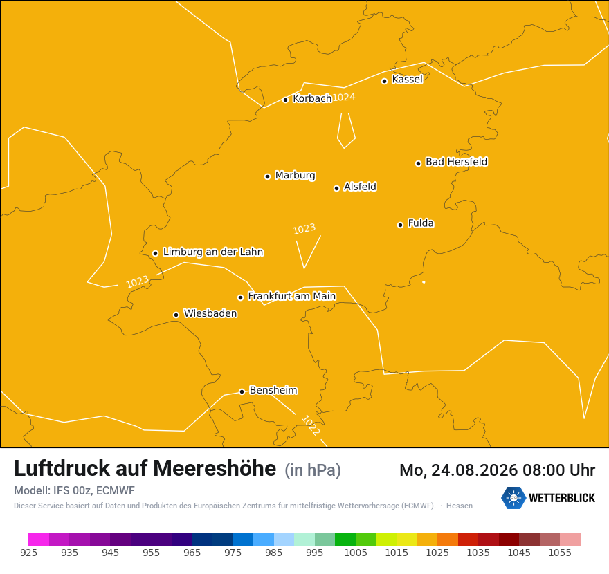Modellkarte ECMWF – pmsl – he