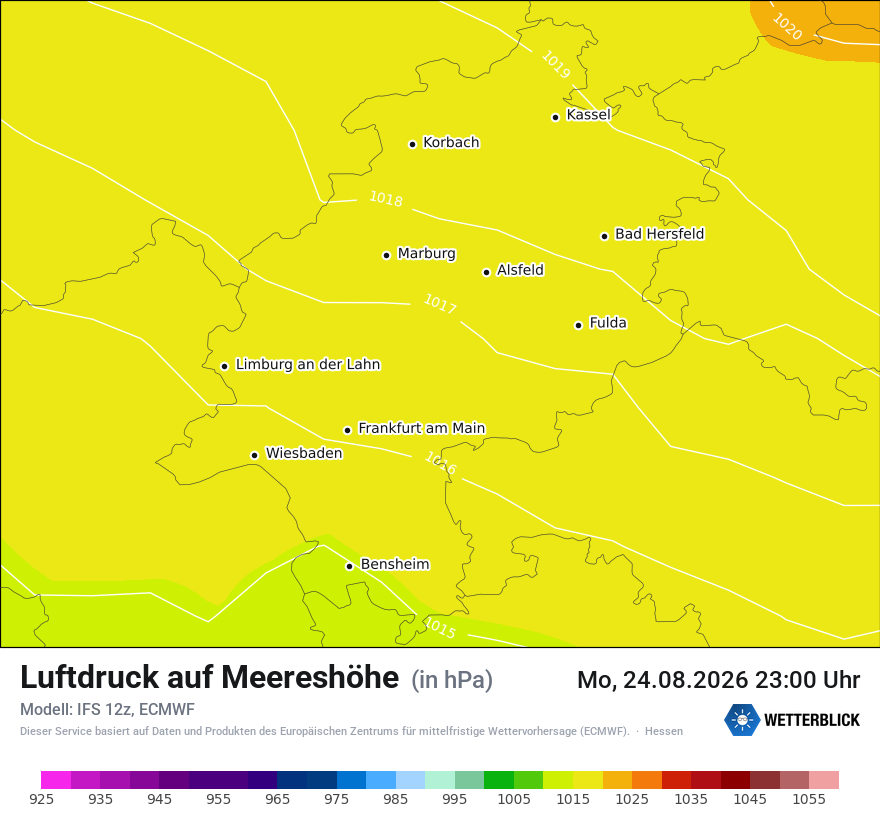Modellkarte ECMWF – pmsl – he