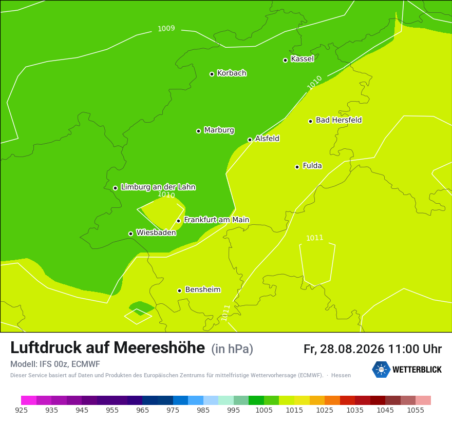 Modellkarte ECMWF – pmsl – he