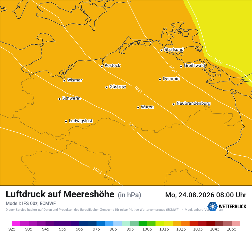 Modellkarte ECMWF – pmsl – mv