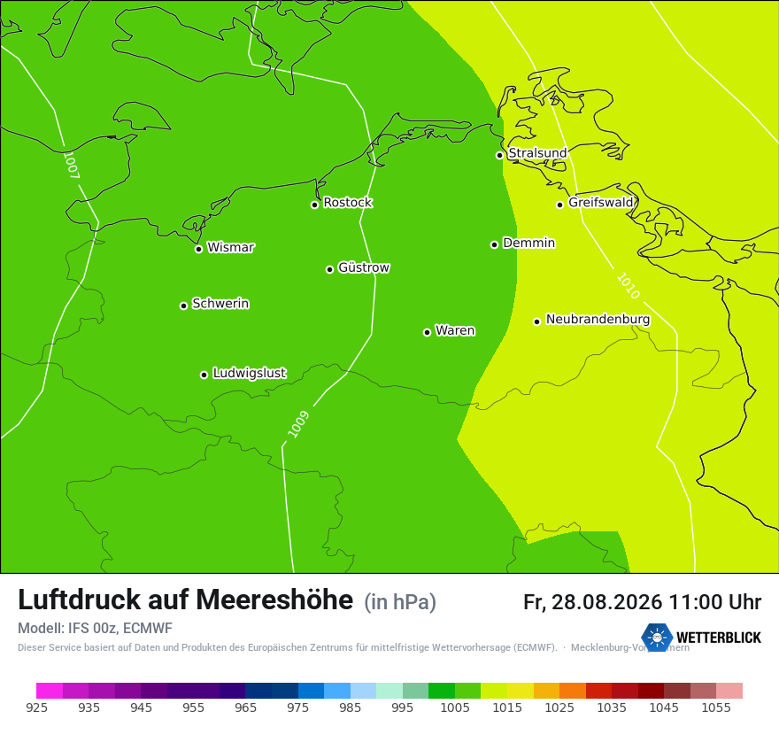 Modellkarte ECMWF – pmsl – mv