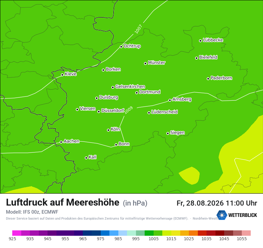 Modellkarte ECMWF – pmsl – nrw