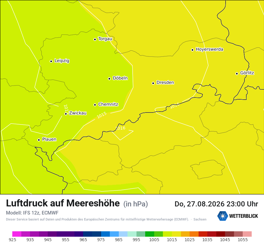 Modellkarte ECMWF – pmsl – sn