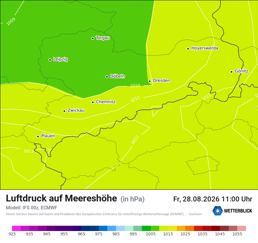 Modellkarte ECMWF – pmsl – sn