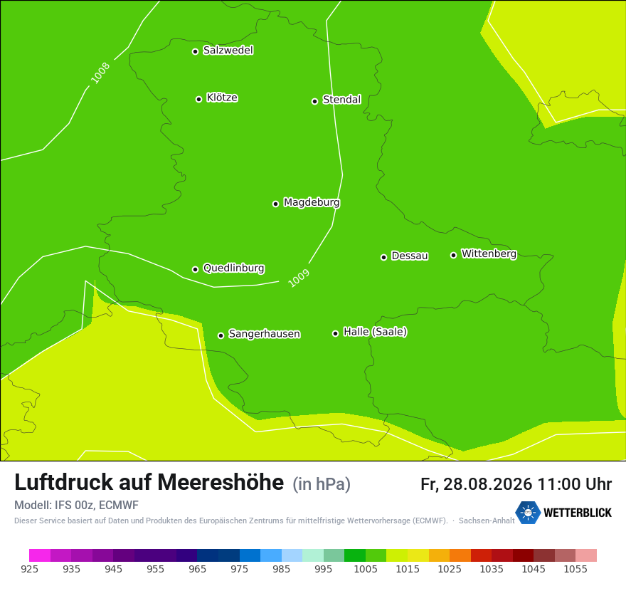 Modellkarte ECMWF – pmsl – st