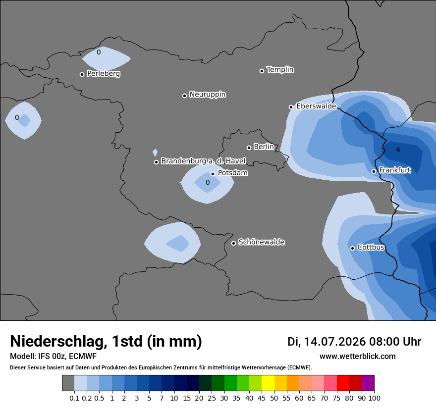 Modellkarte ECMWF – precip – bb