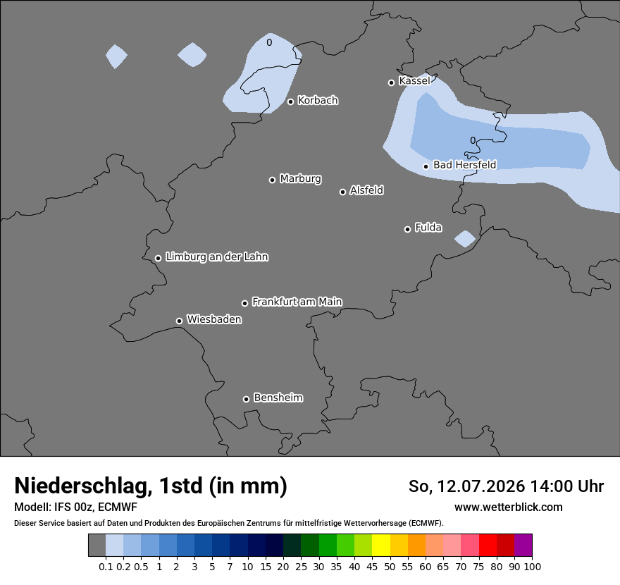 Modellkarte ECMWF – precip – he