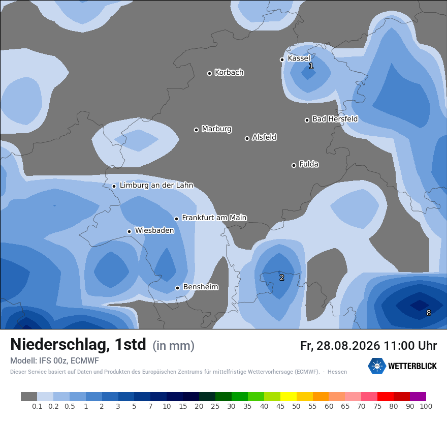 Modellkarte ECMWF – precip – he