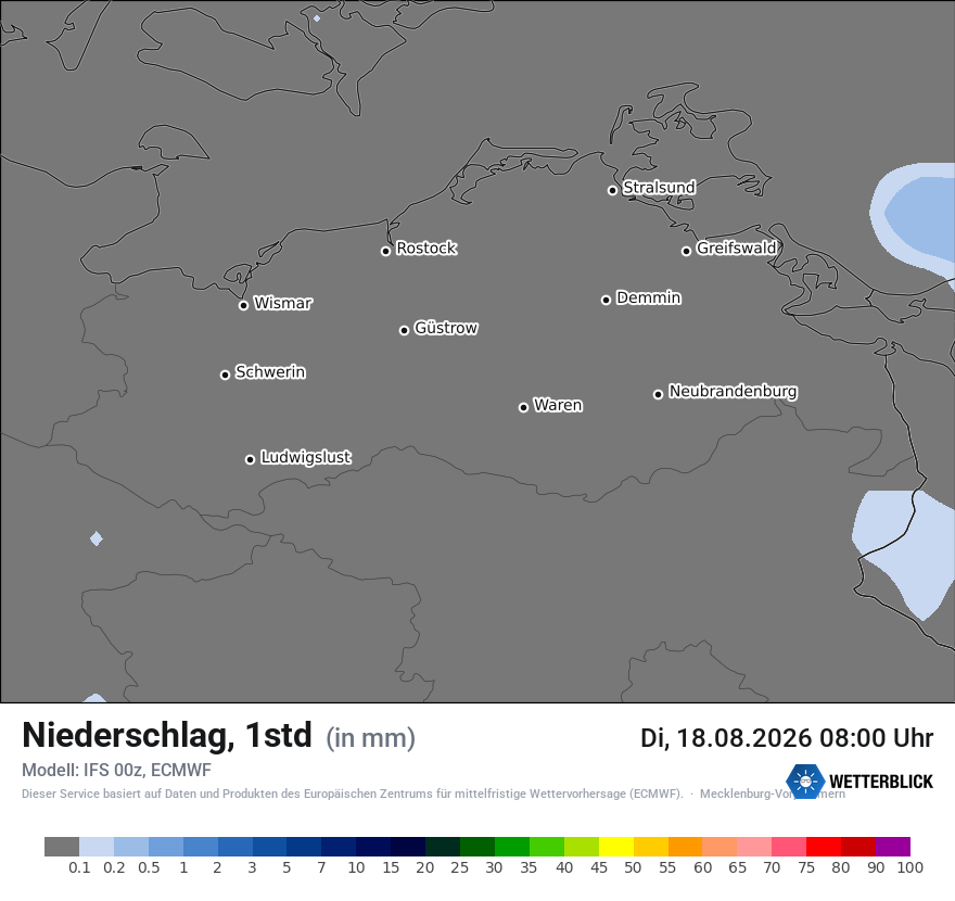 Modellkarte ECMWF – precip – mv