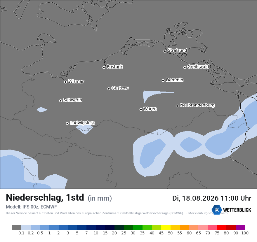 Modellkarte ECMWF – precip – mv