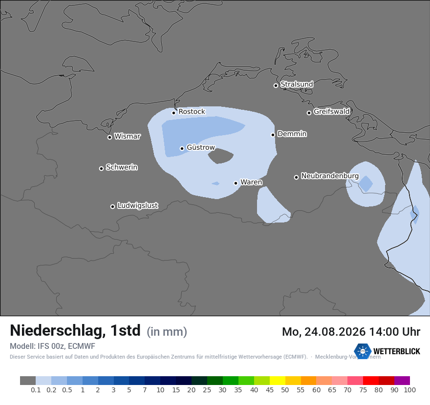 Modellkarte ECMWF – precip – mv