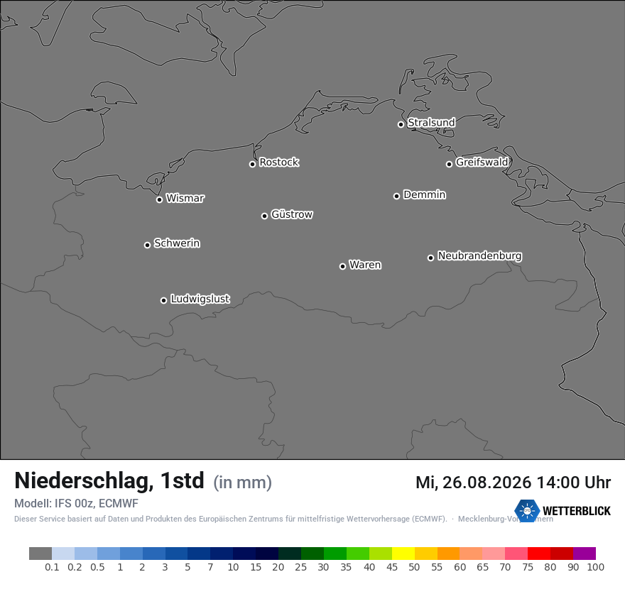 Modellkarte ECMWF – precip – mv