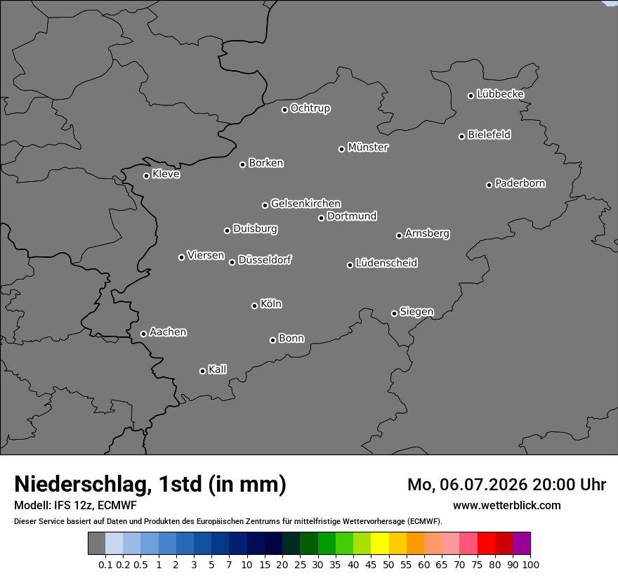 Modellkarte ECMWF – precip – nrw