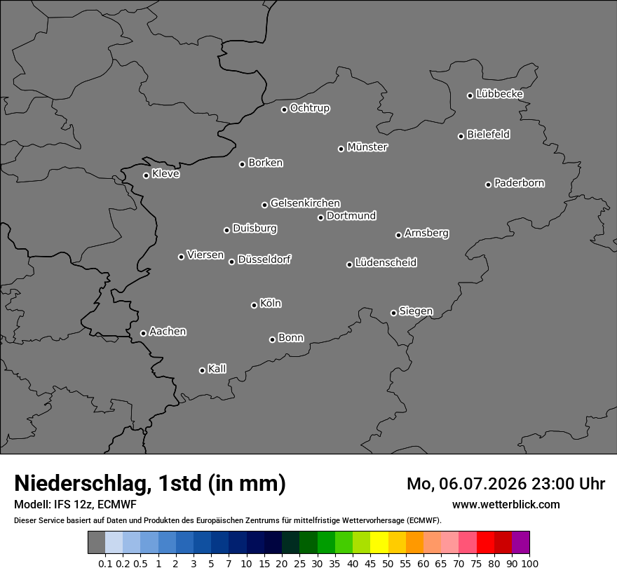 Modellkarte ECMWF – precip – nrw