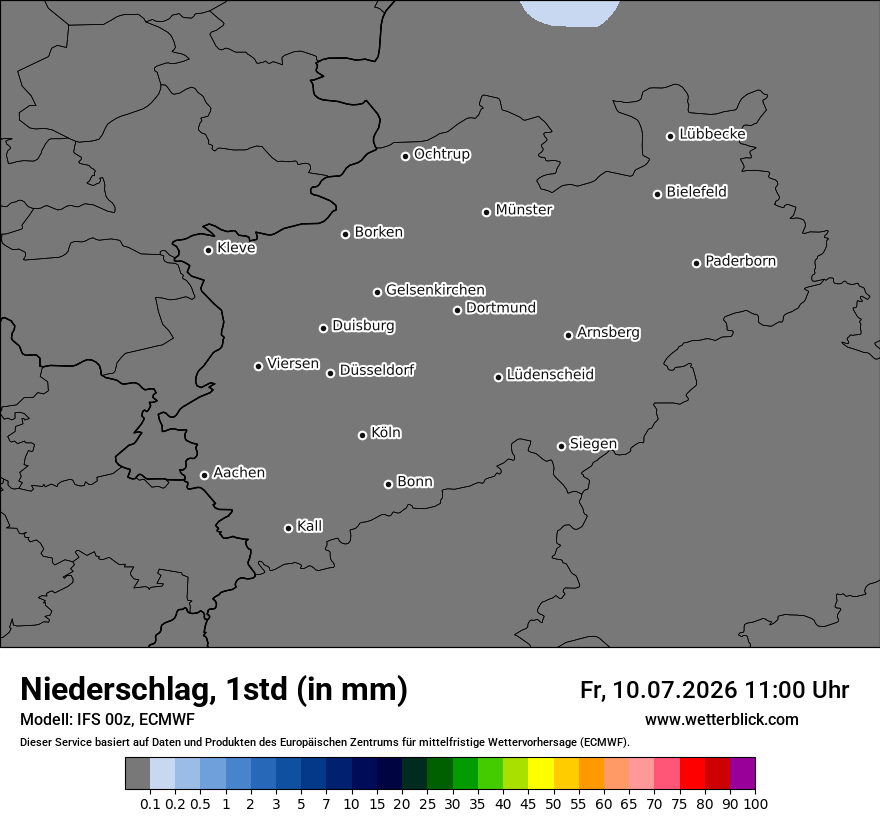 Modellkarte ECMWF – precip – nrw
