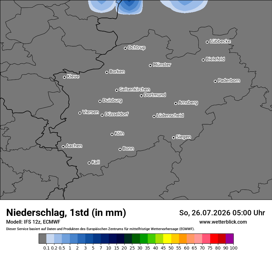 Modellkarte ECMWF – precip – nrw
