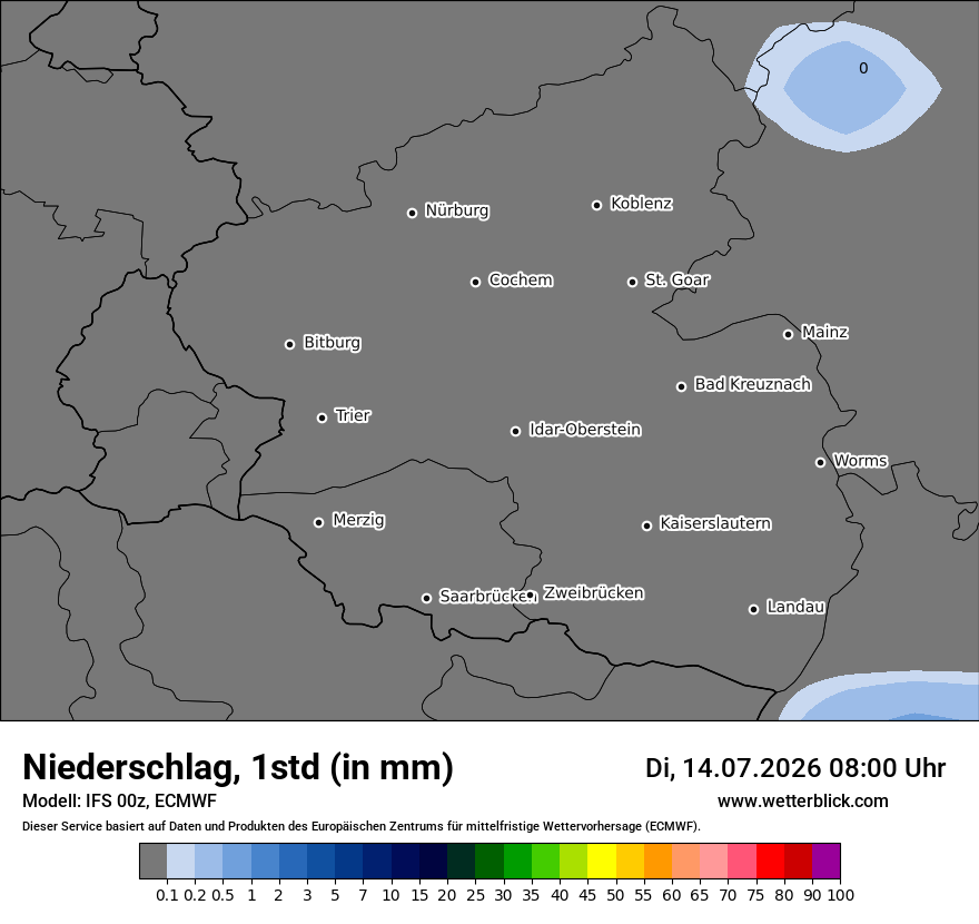 Modellkarte ECMWF – precip – rp