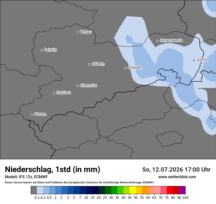 Modellkarte ECMWF – precip – sn