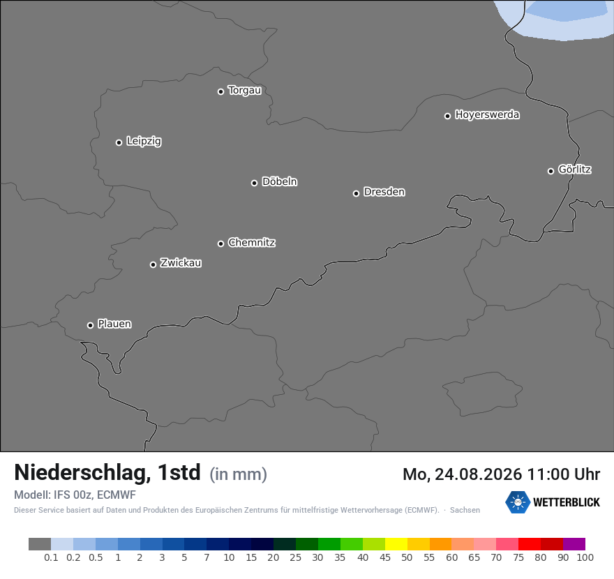 Modellkarte ECMWF – precip – sn