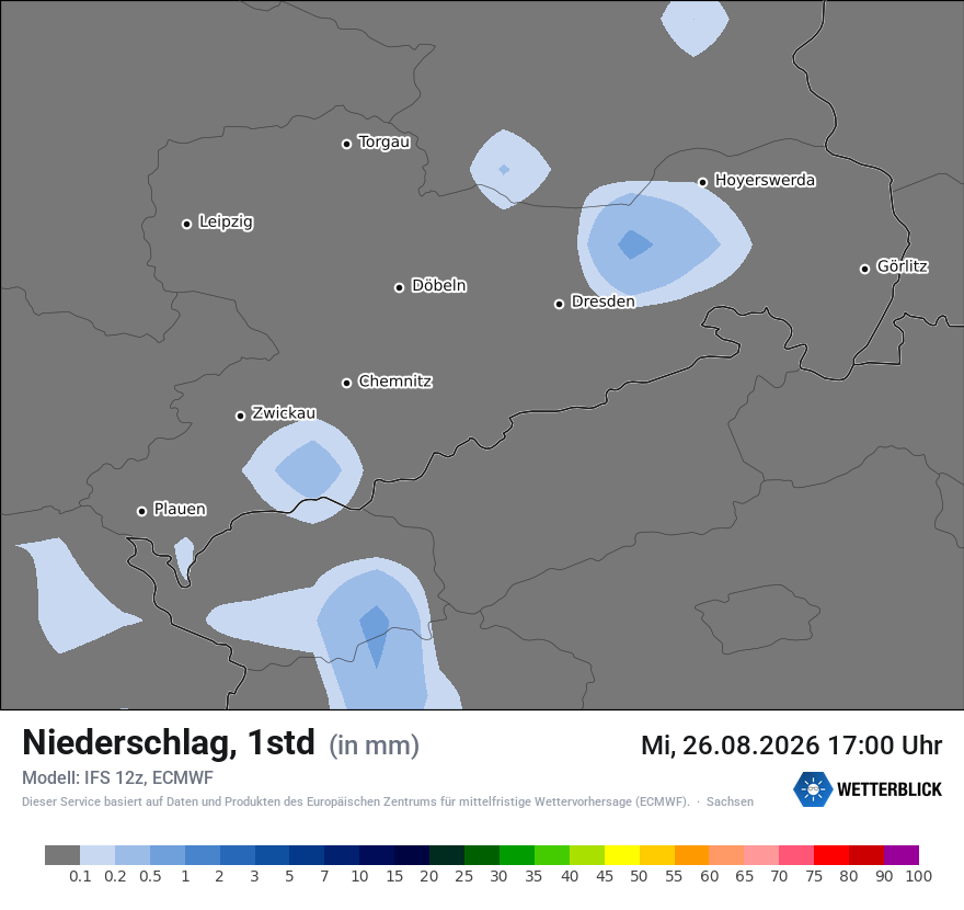 Modellkarte ECMWF – precip – sn