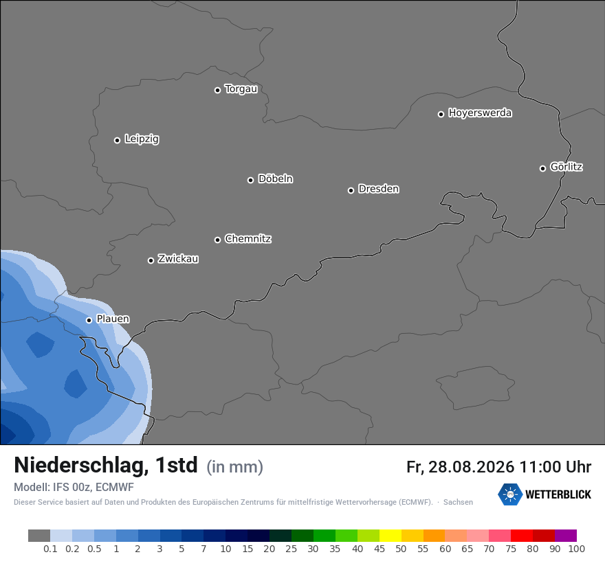 Modellkarte ECMWF – precip – sn