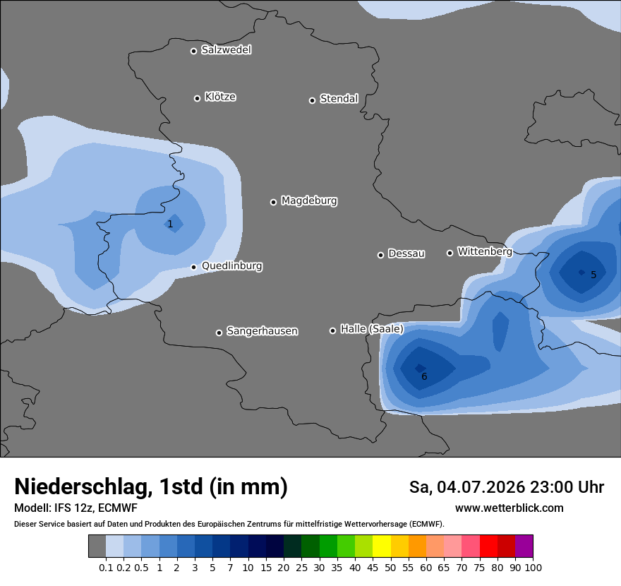 Modellkarte ECMWF – precip – st