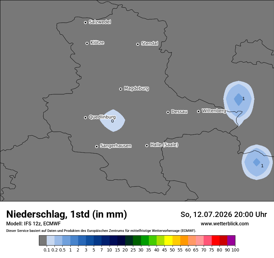 Modellkarte ECMWF – precip – st