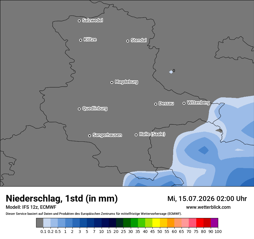 Modellkarte ECMWF – precip – st