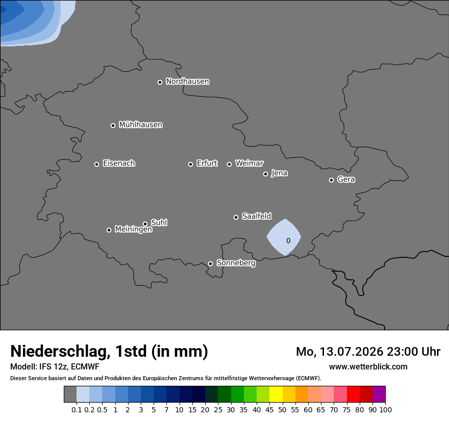 Modellkarte ECMWF – precip – th