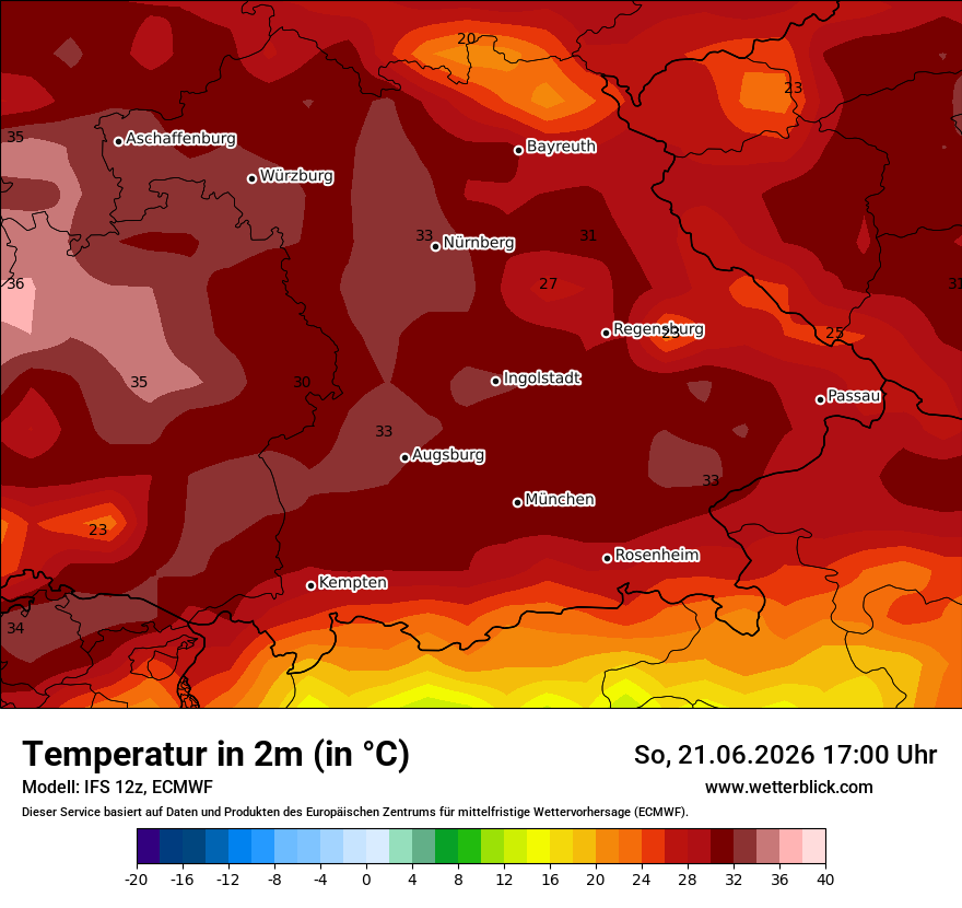 Modellkarte ECMWF – t2m – by