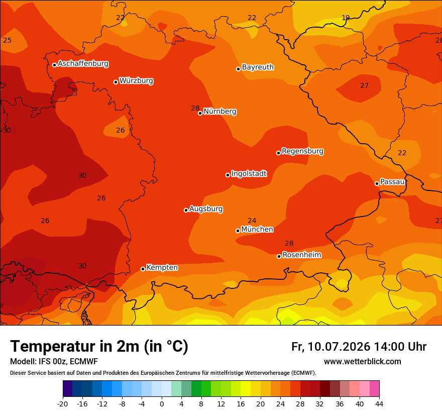 Modellkarte ECMWF – t2m – by