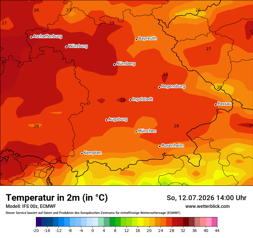 Modellkarte ECMWF – t2m – by