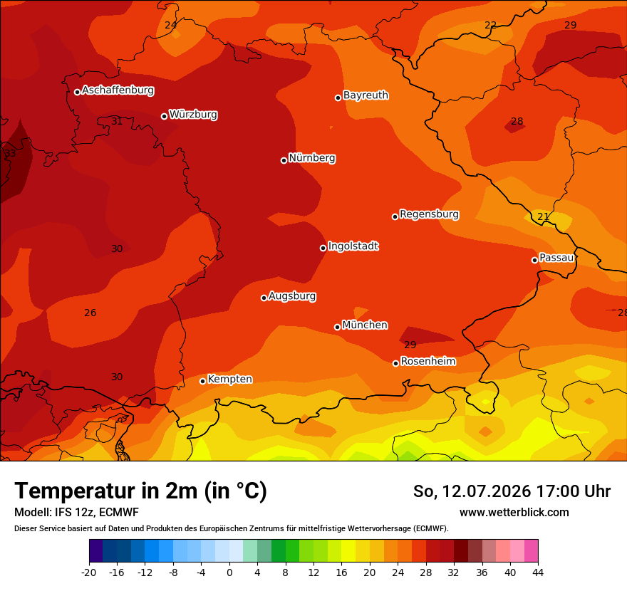 Modellkarte ECMWF – t2m – by
