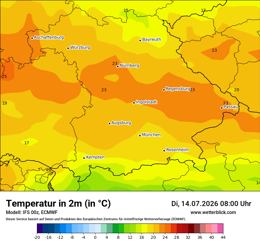 Modellkarte ECMWF – t2m – by