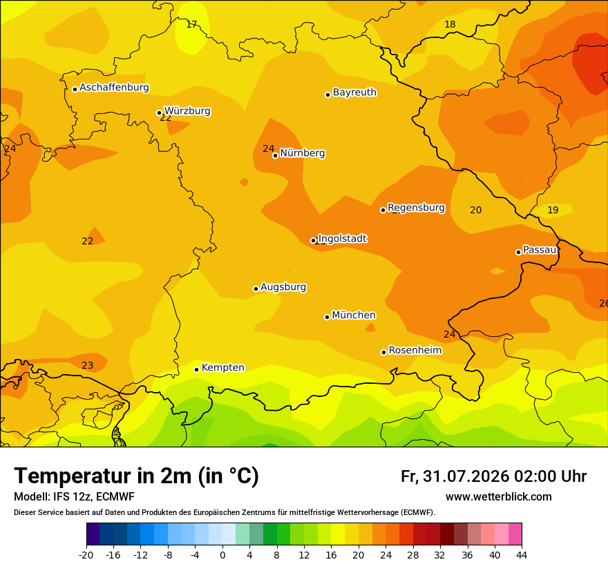 Modellkarte ECMWF – t2m – by