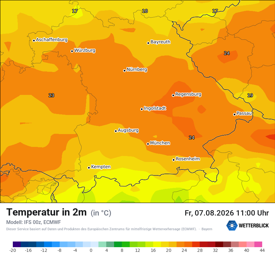 Modellkarte ECMWF – t2m – by