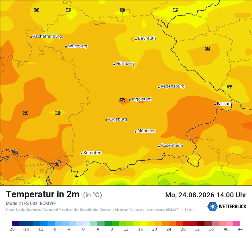 Modellkarte ECMWF – t2m – by
