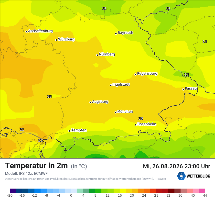 Modellkarte ECMWF – t2m – by