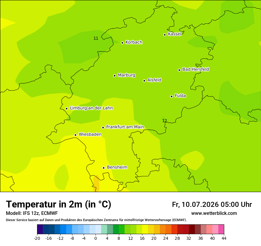 Modellkarte ECMWF – t2m – he