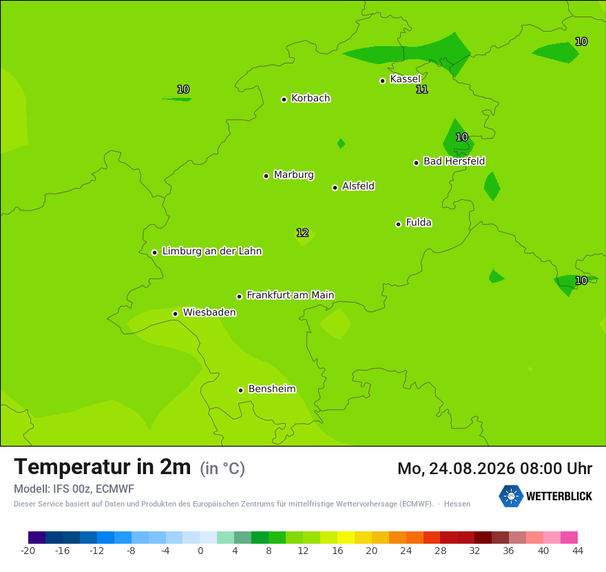 Modellkarte ECMWF – t2m – he