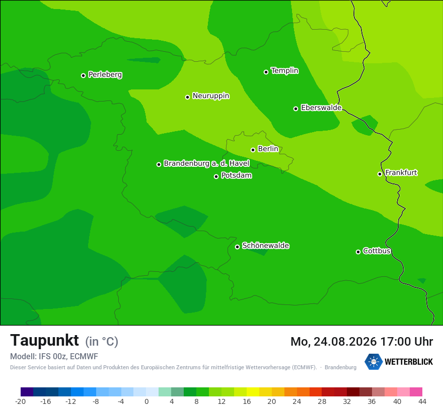 Modellkarte ECMWF – td – bb